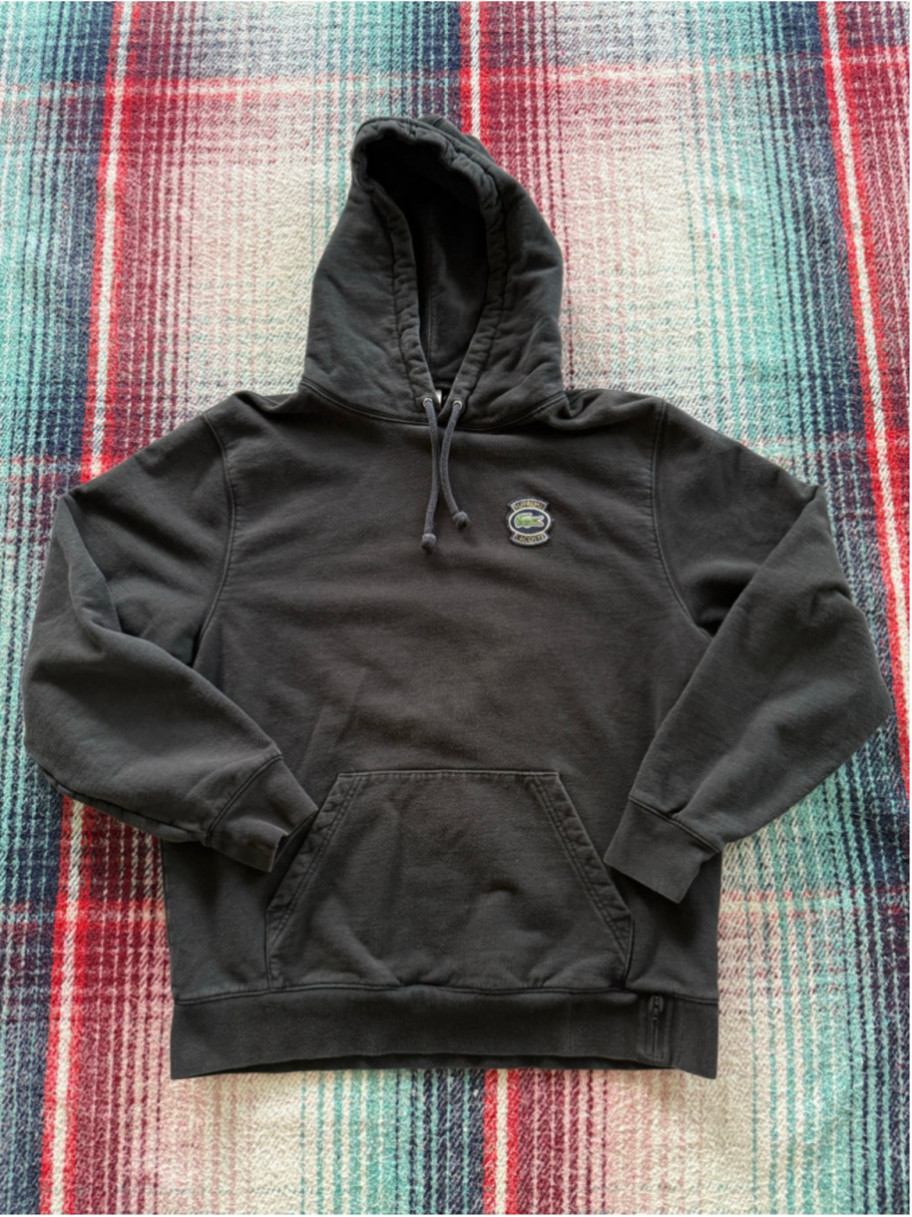 Supreme x Lacoste Black Hoodie L
